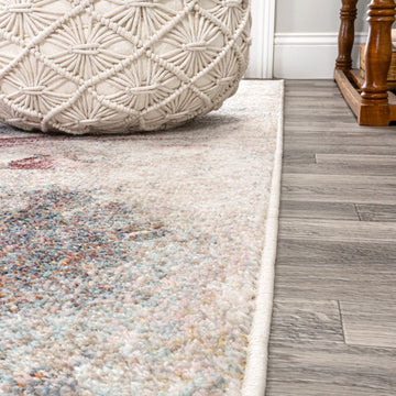 Pastello Modern Abstract Muted Flowers Area Rug